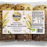 Biona rolls into the bakery category Pack shot of Biona Organic Multi-Seeded Bread Roll Selection.