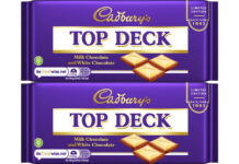 Pack shots of Cadbury Top Deck chocolate bars.