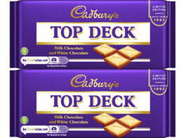 Cadbury Top Deck is back on shelves Pack shots of Cadbury Top Deck chocolate bars.