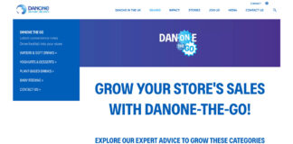 Screenshot of the homepage of the new Danone the Go trade website.