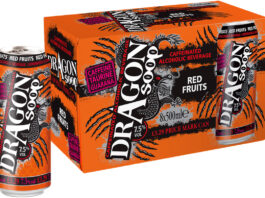 UEFA Euro 2024 build-up – Corinthian Brands Pack shot of the new Dragon Soop Red Fruits with a can and a bigger pack behind.