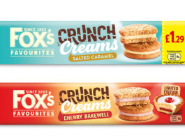 Fox’s brings more Crunch in new biscuits Pack shots of Fox's Crunch Creams Salted Caramel and Fox's Crunch Creams Cherry Bakewell.
