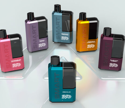 IVG unveils innovative new vape devices IVG Smart 5500 devices lined up in a colourful range.