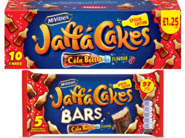 McVitie’s fizzes up with new Jaffa Cakes flavour Pack shots of new Jaffa Cakes Cola Bottle 10-pack and Jaffa Cakes Cake Bars Cola Bottle.
