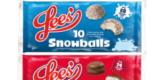 New packaging designs for Lees of Scotland's Snowballs and Teacakes variants.