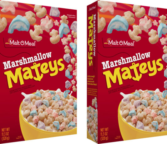 Marshmallow Mateys sails to the UK Pack shots of Marshmallow Mateys cereal.
