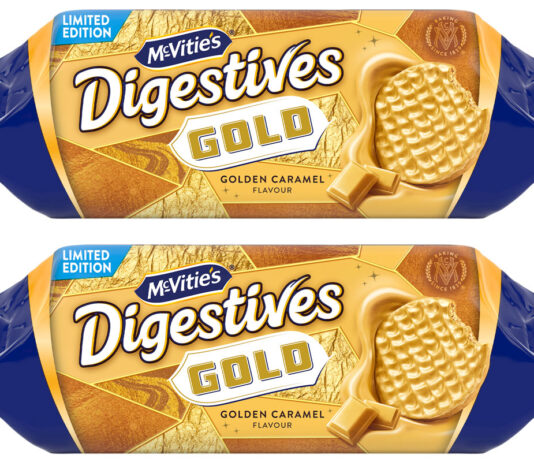 McVitie’s goes for Gold in new Digestives Pack shots of McVitie's Digestives Gold biscuits.