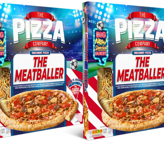 The Pizza Company serves up The Meatballer for the Euros Pack shots of the new The Pizza Company The Meatballer pizza.