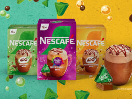 Nescafé teams up with Nestlé chocolate brands Promotional image of Nescafé brand partnership with Nestlé chocolate brands Quality Street and Aero.