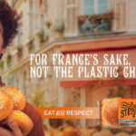 St Pierre loafs it onto the small screen in campaign Visual from the St Pierre ATL campaign featuring a man holding sesame seed brioche burger buns with a pack of St Pierre Sesame Seed Burger Buns in the bottom left with the phrase "For France's sake, not the plastic cheese'