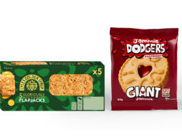Add a touch of sweet snacking Pack shot of Lyle's Golden Syrup Flapjacks and a pack shot of Jammie Dodgers Giant.