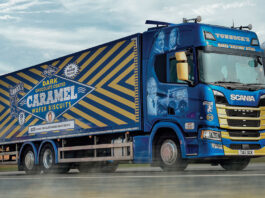 Tunnock’s treats stand the test of time Tunnock's delivery truck with the Dark Chocolate Caramel Wafer branding on the side drive along a country road.