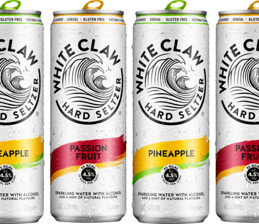 White Claw rolls out new flavours for the summer Pack shots of White Claw Pineapple and White Claw Passion Fruit.