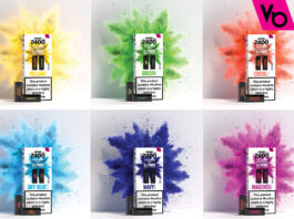 Vapes Bars spreads out its wings for Angel 2400 Promotional images of the Angel 2400 vape device range including Yellow, Green, Coral, Sky Blue, Navy and Magenta variants.