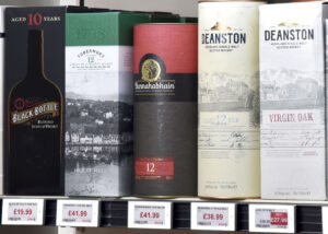 A selection of premium spirits features alongside more affordable options. 