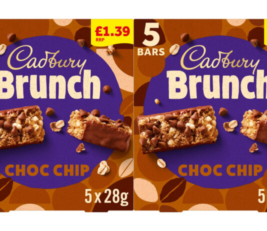 Cadbury Brunch launches new PMP for best seller Pack shots of Cadbury Brunch Choc Chip £1.39 PMP.