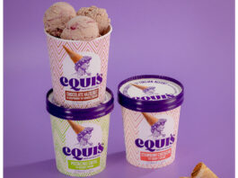 Equi’s unveils new look and ice cream flavours Tubs of Equi's ice cream variants sit against a purple background showing off the updated design, the flavours include Strawberry Cheesecake, Pistachio Swirl and Chocolate Hazelnut & Raspberry.