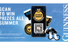 Promotional image for the Guinness Lovely Drops marketing campaign.