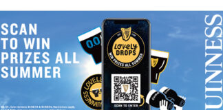 Promotional image for the Guinness Lovely Drops marketing campaign.