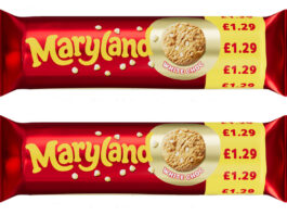 Massive prizes up for grabs in Maryland of opportunity Pack shots of £1.29 PMP Maryland White Chocolate Chip cookies.