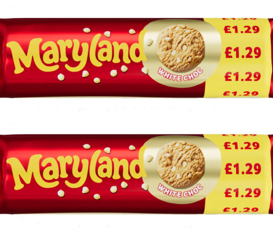 Massive prizes up for grabs in Maryland of opportunity Pack shots of £1.29 PMP Maryland White Chocolate Chip cookies.
