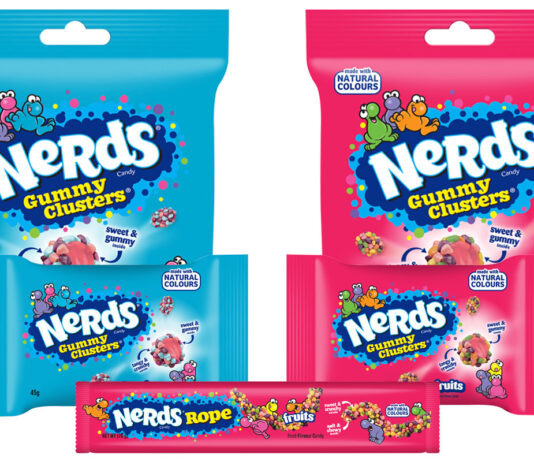 Nerds Gummy Clusters come to the UK Pack shots of Nerds Gummy Clusters Fruits and Berries in a range of formats as well as a Nerds Rope Fruits pack shot.