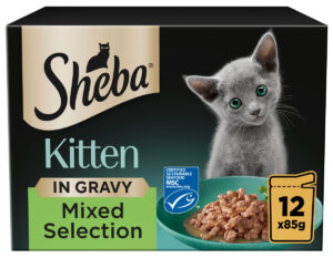 The Sheba Kitten Mixed Selection in Gravy.