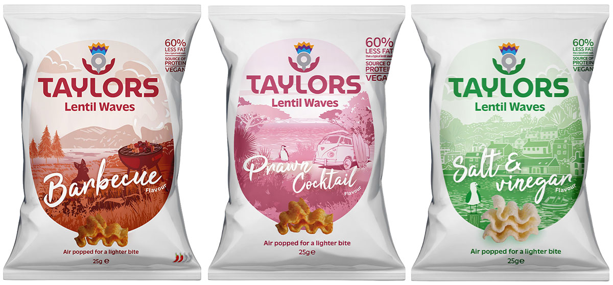 Taylors' Lentil Waves offer a range of flavours, including the new Prawn Cocktail variant.