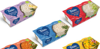 Tilda Rice Pots range including Butter & Sea Salt, Long Grain, Medium Grain, Mexican Style and Vegetable.