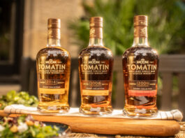 Tomatin launches The Sherry Collection trio of malts Bottles from the Tomatin Sherry Cask Collection are lined up on a table together including The Manzanilla Edition, The Palo Cortado Edition and the Pedro Ximénez Edition.