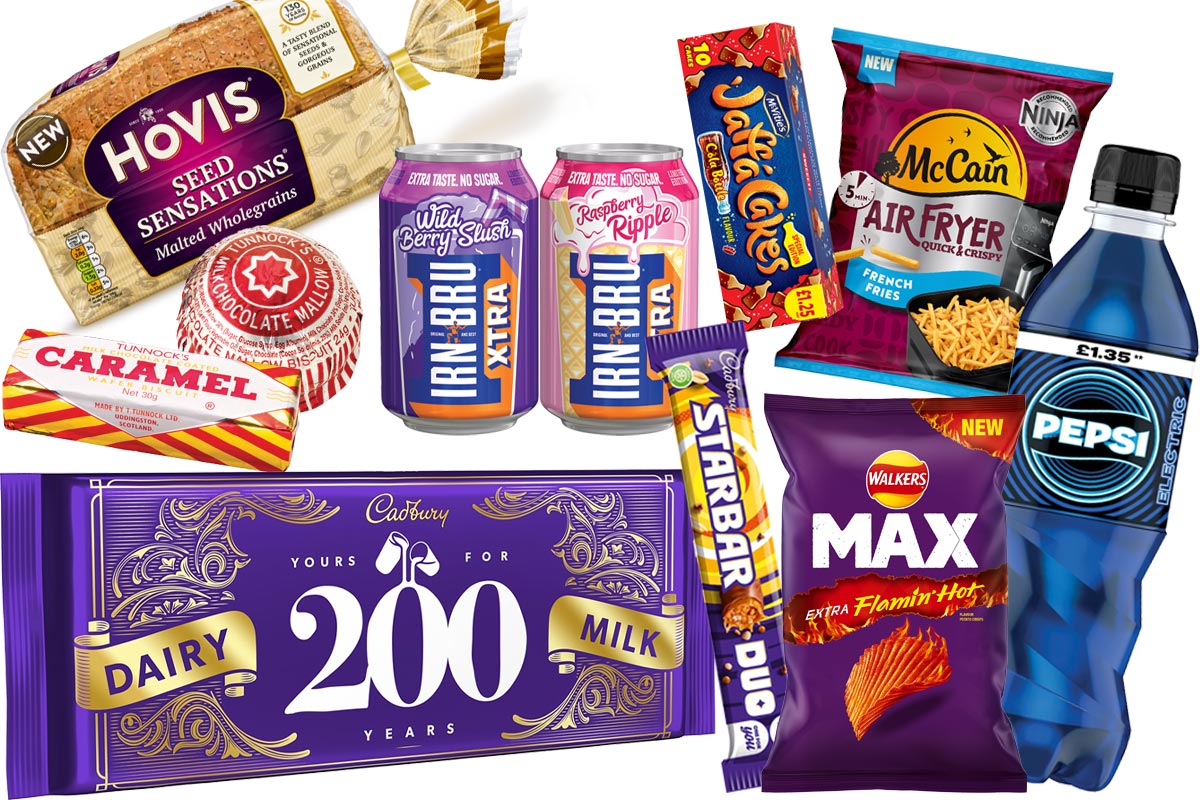 Product shots representing brands who have ranked in the top 20 FMCG brands in Scotland.