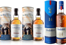 Pack shot of The Balvenie The Collection of Curious Casks 14 Years Old and 18 Year Old as well as The Glenfiddich 14 Year Old.