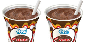 Pack shots of f'real Rolo milkshake.