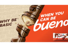 Promotional image for Kinder Bueno's 'Why Be Basic When You Can Be Bueno' campaign.