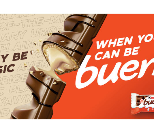 Ferrero rolls out a Bueno campaign Promotional image for Kinder Bueno's 'Why Be Basic When You Can Be Bueno' campaign.