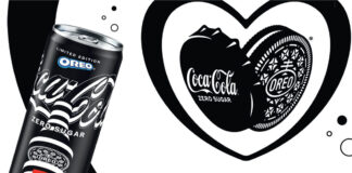 Promotional image of Coca-Cola Zero Sugar Oreo flavoured drinks.