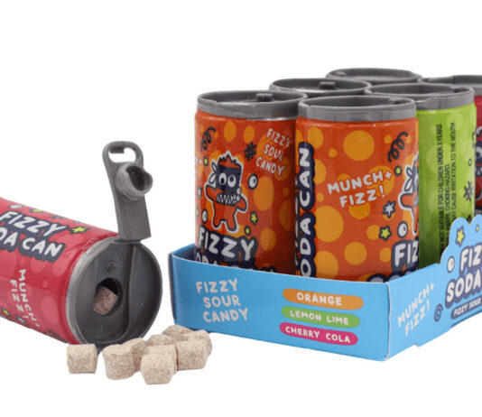 World of Sweets adds in fizzy solutions for novelty confections Pack shot of Fizzy Soda Can sweets.