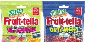 Pack shots of Fruit-tella Curiosities In the Garden and Out at Night.