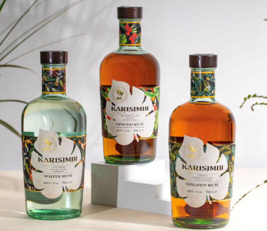 Love Drinks launches Karisimbi trio ahead of National Rum Day Karisimbi range of rums stand on a table with the Karisimbi White Rum, Golden Rum and Spiced Rum variants.