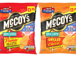 McCoy’s builds on the Epic Eats in new promo Pack shots of McCoy's Epic Eats Flamin' Fajita and Grilled Cheese.