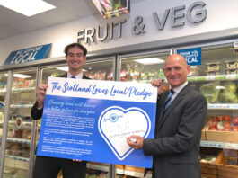 SGF signs Scotland Loves Local Pledge Jamie Buchanan, SGF’s Go Local programme director, right, and colleague Aidan Smith signing the Scotland Loves Local Pledge.