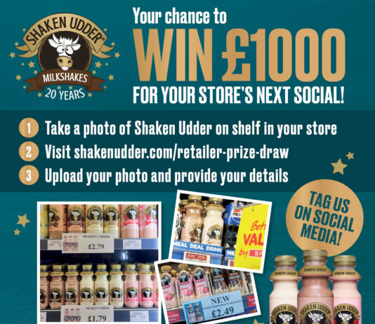 Convenience retailers can win £1,000 prize with Shaken Udder Convenience retailers have the chance to win a £1,000 prize from milkshake brand Shaken Udder.