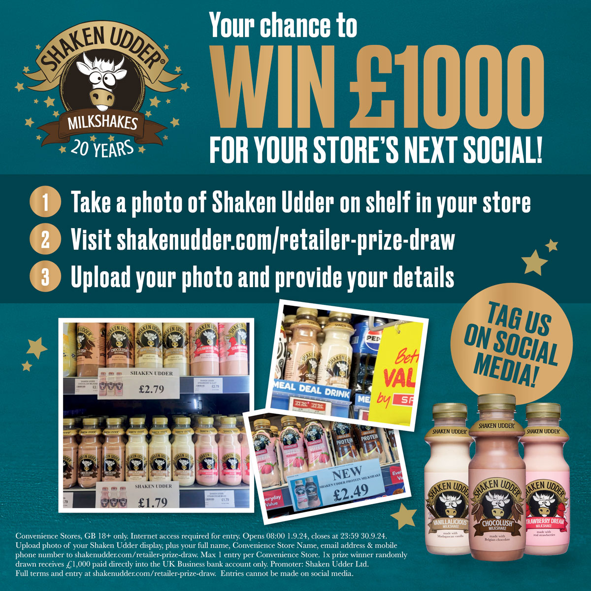 Convenience retailers have the chance to win a £1,000 prize from milkshake brand Shaken Udder.