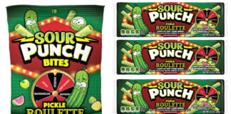 Pack shouts of Sour Punch Bites Pickle Roulette packs.