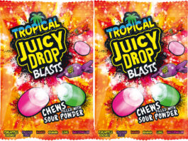 Tropical blast from Bazooka Candy Pack shots of Tropical Juicy Drop Blasts.