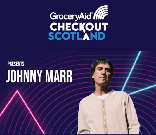 GroceryAid Checkout Scotland full line-up revealed British indie star Johnny Marr is headlining the GroceryAid Checkout Scotland event on 5 September.