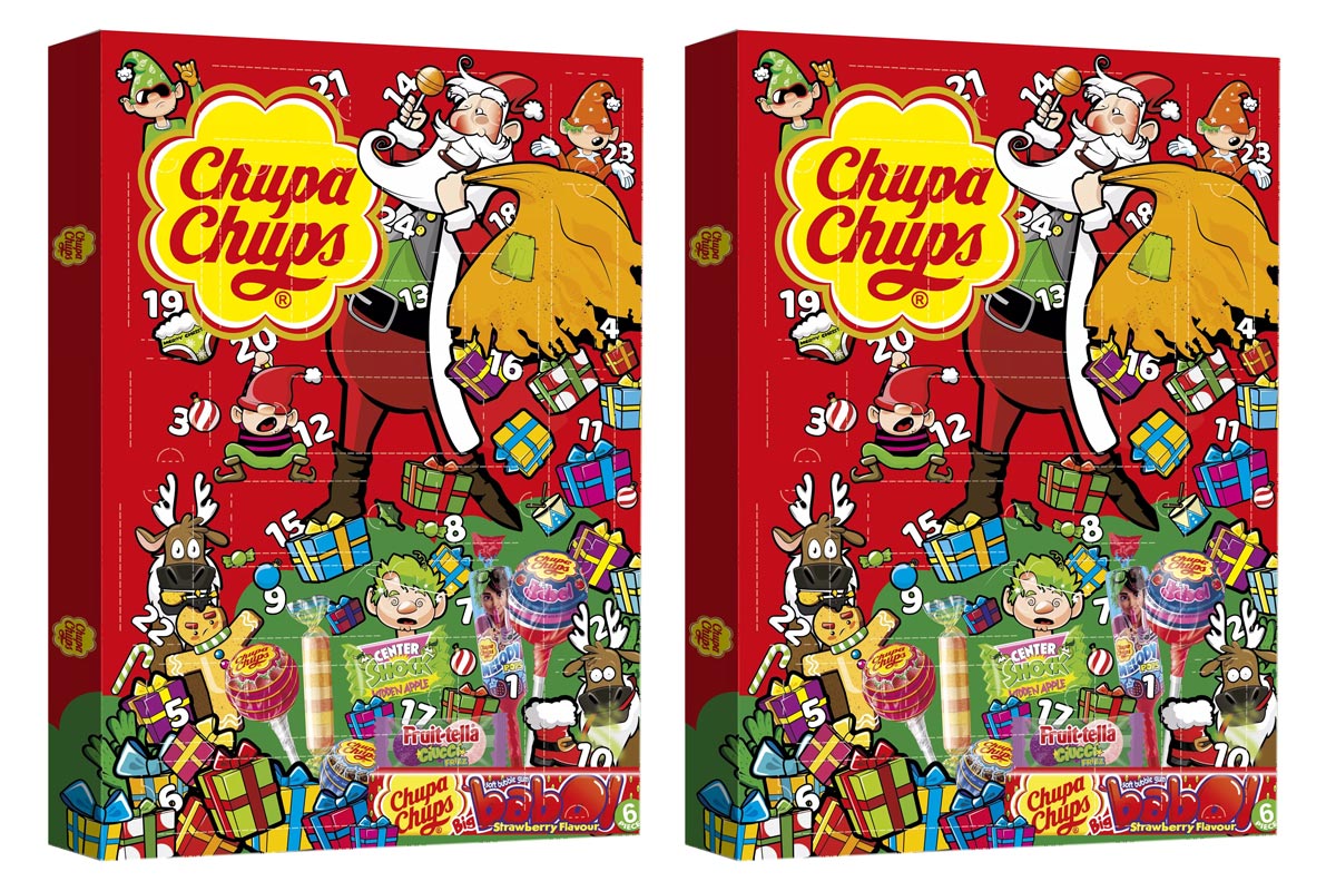 Pack shots of Chupa Chups Advent Calendars.