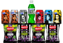 Range of themed products for Beetlejuice Beetlejuice the movie including limited edition Fanta can designs, flavour as well as limited edition Maynards Bassets sweets.