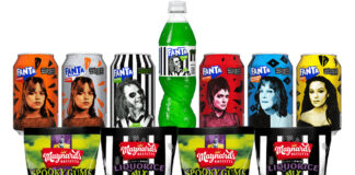 Range of themed products for Beetlejuice Beetlejuice the movie including limited edition Fanta can designs, flavour as well as limited edition Maynards Bassets sweets.