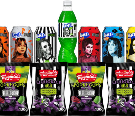 Beetlejuice Beetlejuice be a choice Range of themed products for Beetlejuice Beetlejuice the movie including limited edition Fanta can designs, flavour as well as limited edition Maynards Bassets sweets.